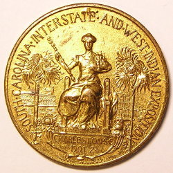 Token of gold medal award SC Interstate & West Indian Expo 1901 - 1902  