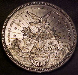 Silver souvenir medal - 1884 New Orleans Expo