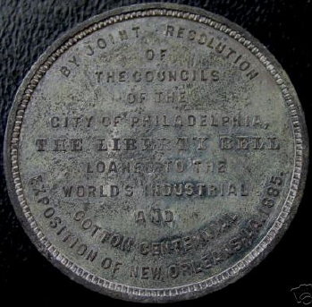 Liberty Bell Medal 1885 Cotton Centennial Exposition New Orleans