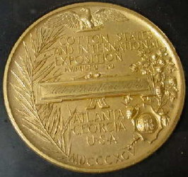 Gold Medal Atlanta Cotton States Exposition 1895