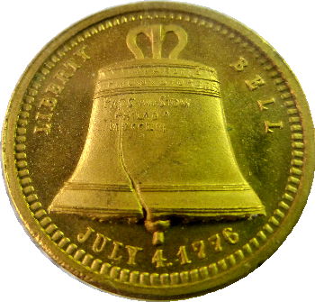 Gold Small Liberty Bell Medals - To Cotton States Exposition Atlanta GA 1895