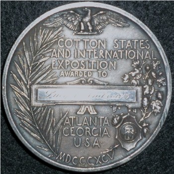 Silver Award Medal - 1895 Atlanta Cotton States and International Exposition