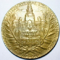 1915 gold award medal reverse 1915 Panama-Pacific Expo