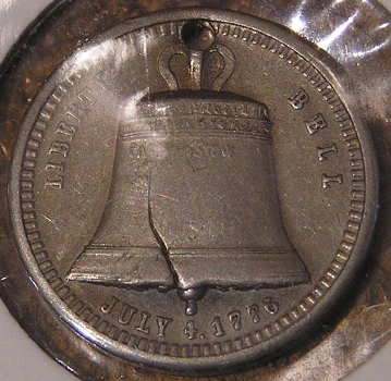 Small silver Liberty Bell Medal from 1895 Atlanta Cotton States Exposition