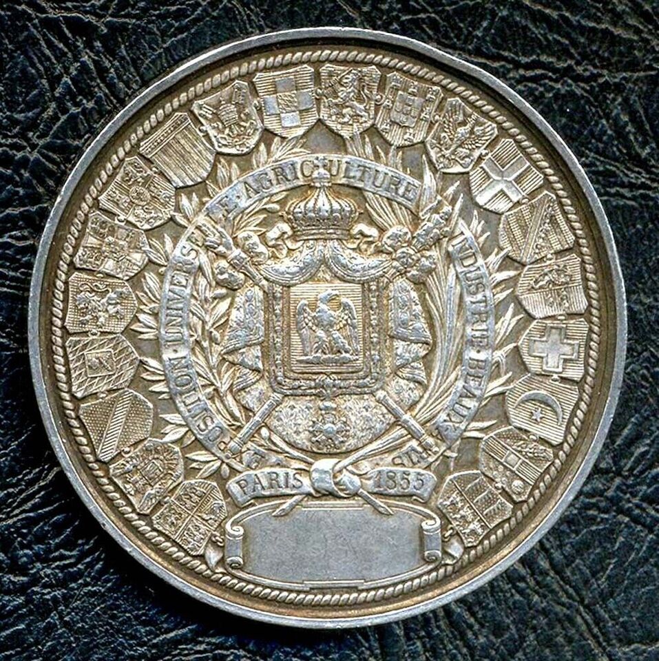 silver medal 1855 Paris Exposition